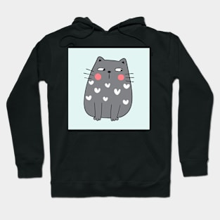 Cute Grey Fat Cat Hoodie